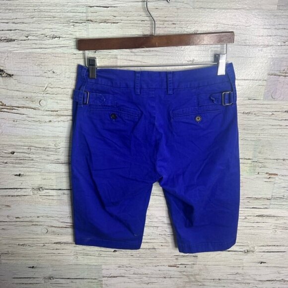 Vince Shorts Womens 2 Blue Bermuda Flat Front  Stretch Beach Costal Nautical - Picture 7 of 8